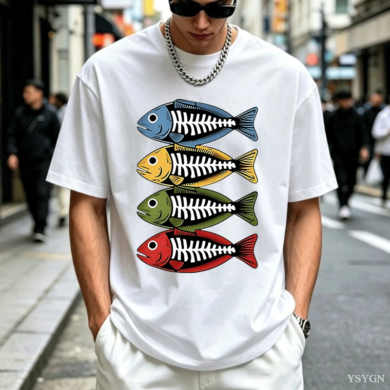 Mens Cotton Tee Retro Color Fi - Street Fashion For Short Guys recension och pris