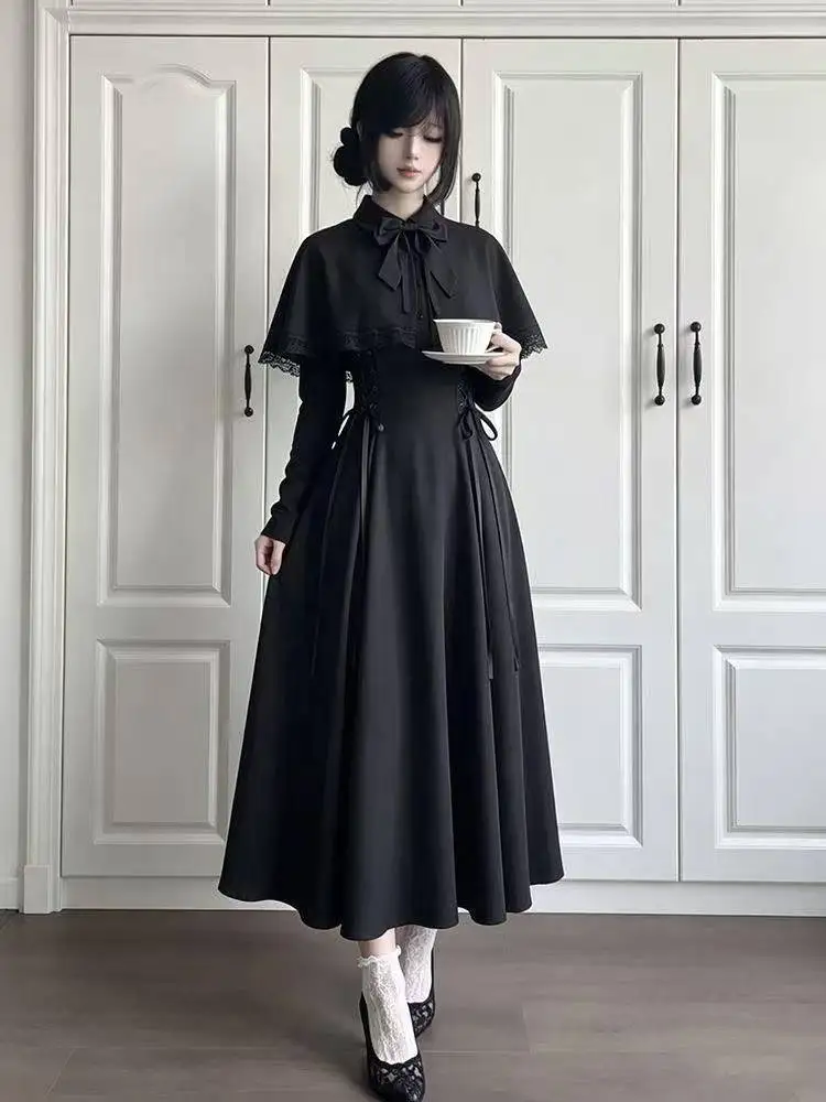 Women Black Gothic Lolita Midi - Fashion Street Night recension och pris